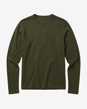 KnowledgeCotton Apparel - MEN Slub long sleeve t-shirt Long Sleeves 1090 Forest Night
