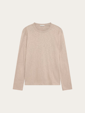 KnowledgeCotton Apparel - MEN Slub long sleeve t-shirt Long Sleeves 1228 Light feather gray
