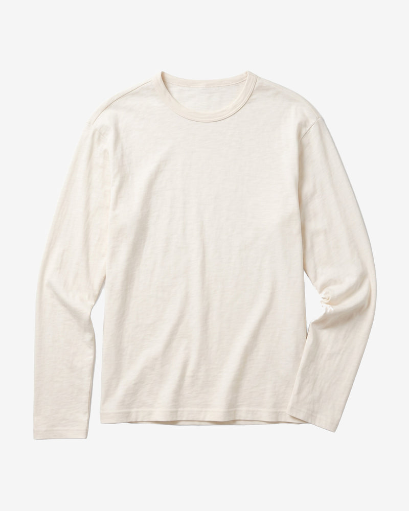 KnowledgeCotton Apparel - MEN Slub long sleeve t-shirt Long Sleeves 1387 Egret
