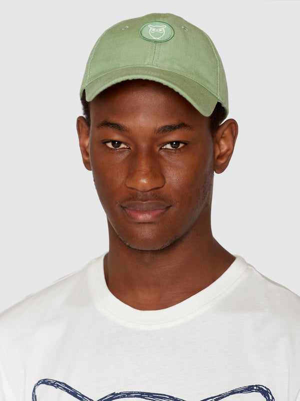 KnowledgeCotton Apparel - UNI Slub yarn baseball cap - GOTS/Vegan Caps 1454 Shale Green