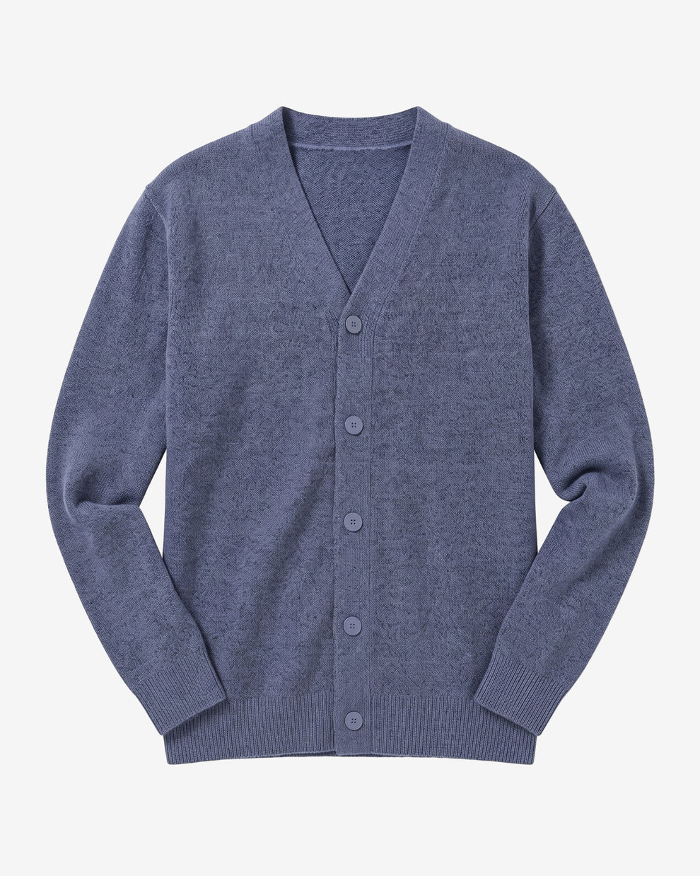 KnowledgeCotton Apparel - MEN Soufflé yarn cardigan Knits 1226 Vintage Indigo