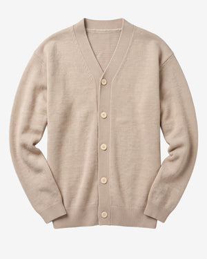 KnowledgeCotton Apparel - MEN Soufflé yarn cardigan Knits 1228 Light feather gray