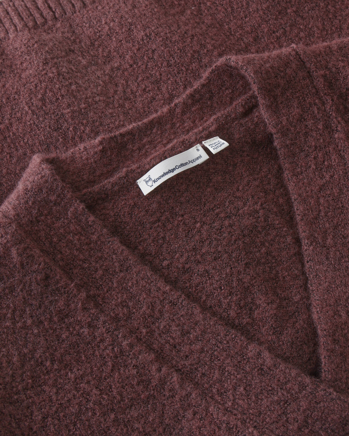 KnowledgeCotton Apparel - WMN Soufflé yarn cardigan Knits 1500 Burgundy