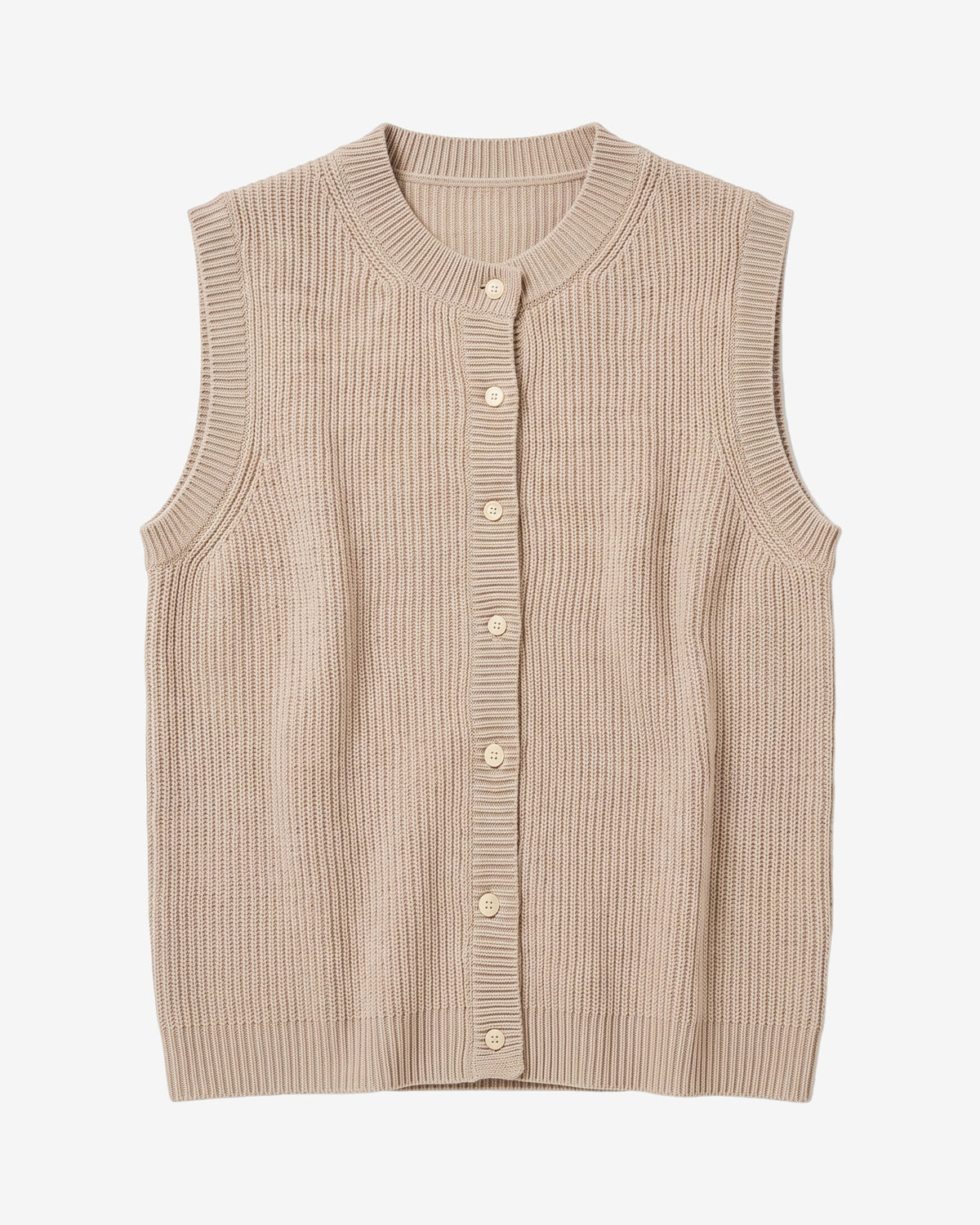 KnowledgeCotton Apparel - WMN Soufflé yarn vest Knits 1228 Light feather gray