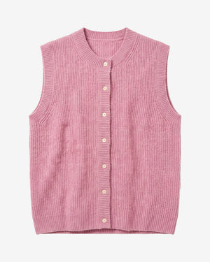 KnowledgeCotton Apparel - WMN Soufflé yarn vest Knits 1503 Orchid Haze