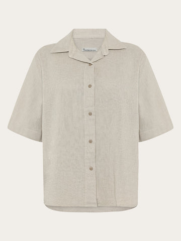 KnowledgeCotton Apparel - WMN Structure short sleeve shirt Shirts 1495 Twill