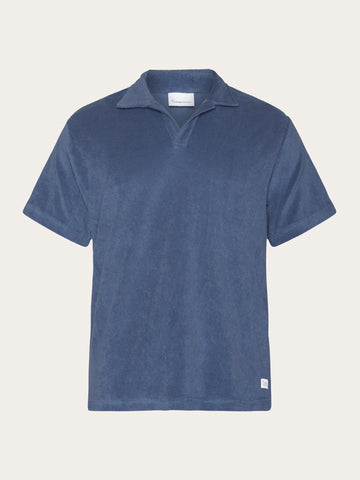 KnowledgeCotton Apparel - MEN Terry polo Polos 1226 Vintage Indigo