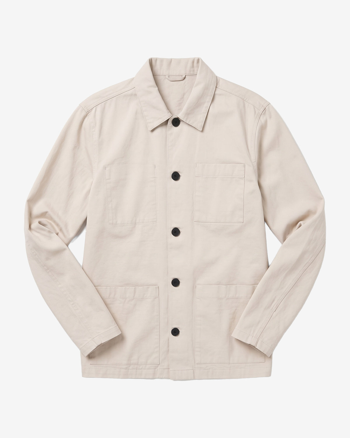 KnowledgeCotton Apparel - MEN Twill overshirt Overshirts 1228 Light feather gray