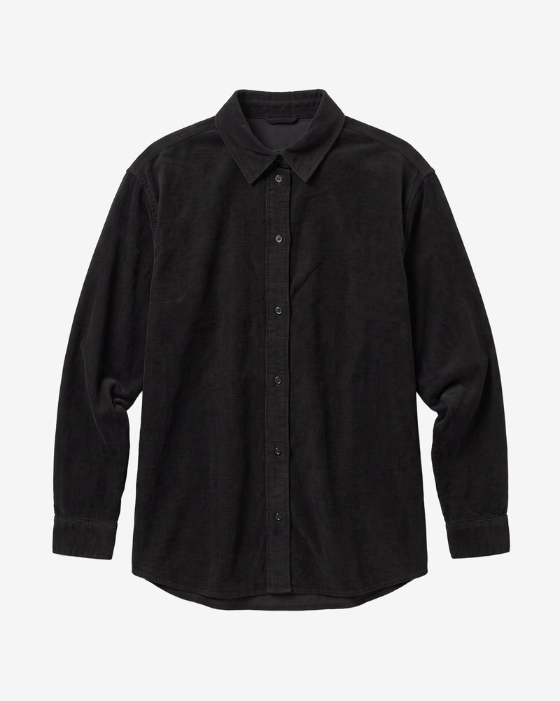 KnowledgeCotton Apparel - WMN Vega relaxed corduroy shirt Shirts 1300 Black Jet