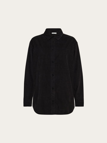 KnowledgeCotton Apparel - WMN Vega relaxed corduroy shirt Shirts 1300 Black Jet