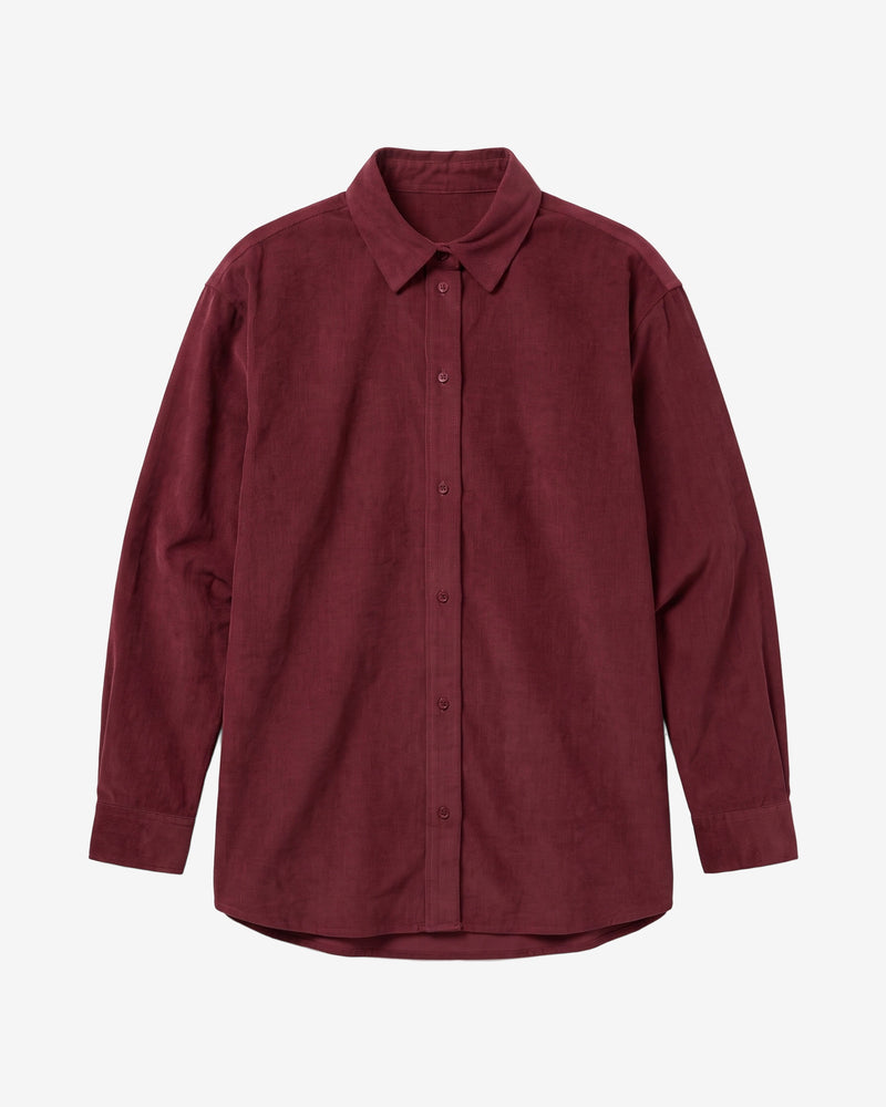 KnowledgeCotton Apparel - WMN Vega relaxed corduroy shirt Shirts 1500 Burgundy