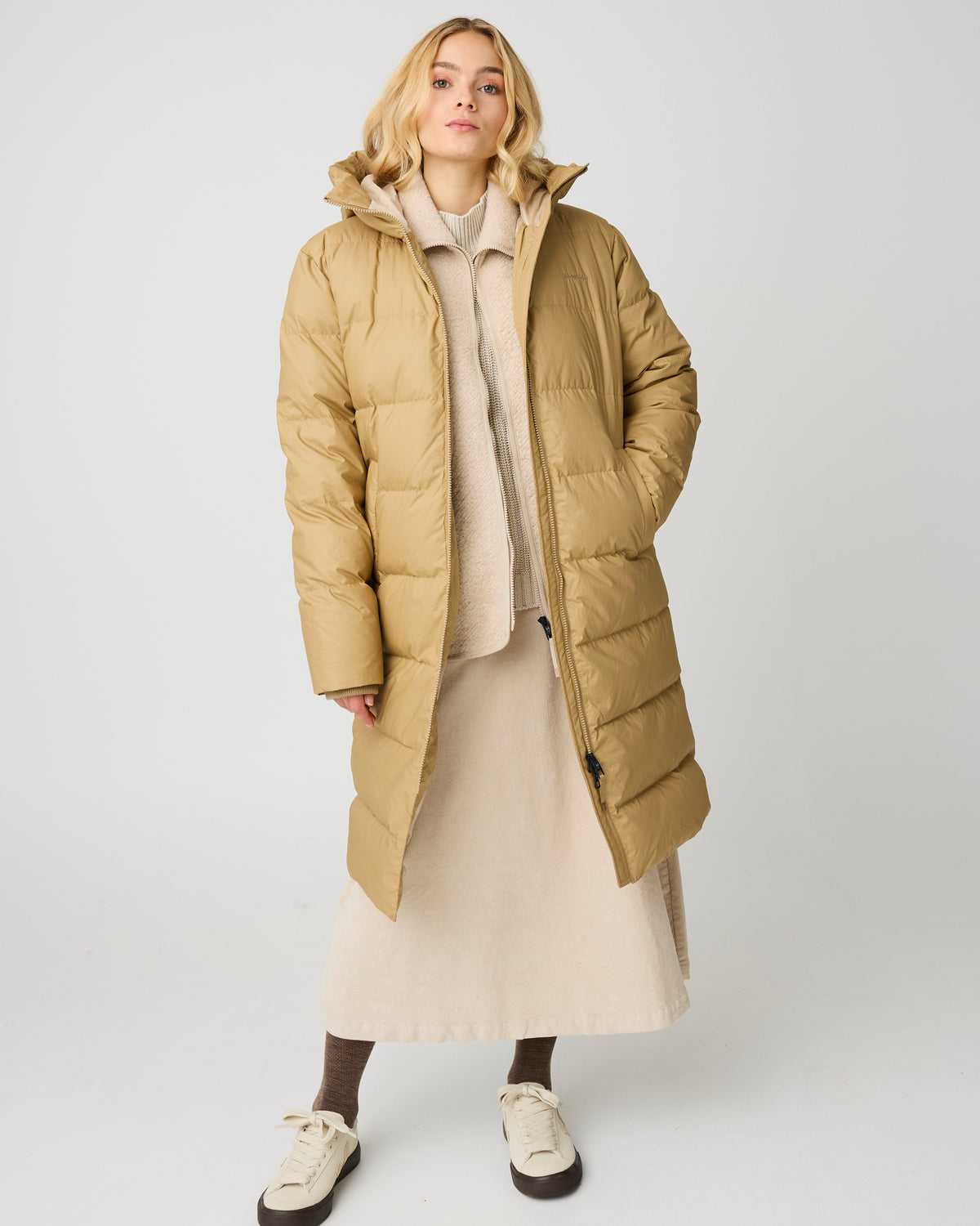 KnowledgeCotton Apparel - WMN Vent 90 puffer coat Jackets 1336 Kelp melange
