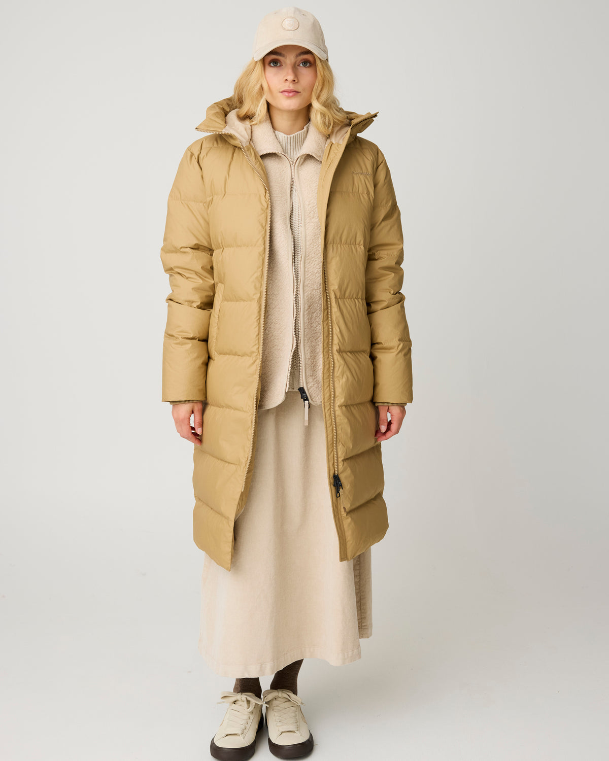 KnowledgeCotton Apparel - WMN Vent 90 puffer coat Jackets 1336 Kelp melange