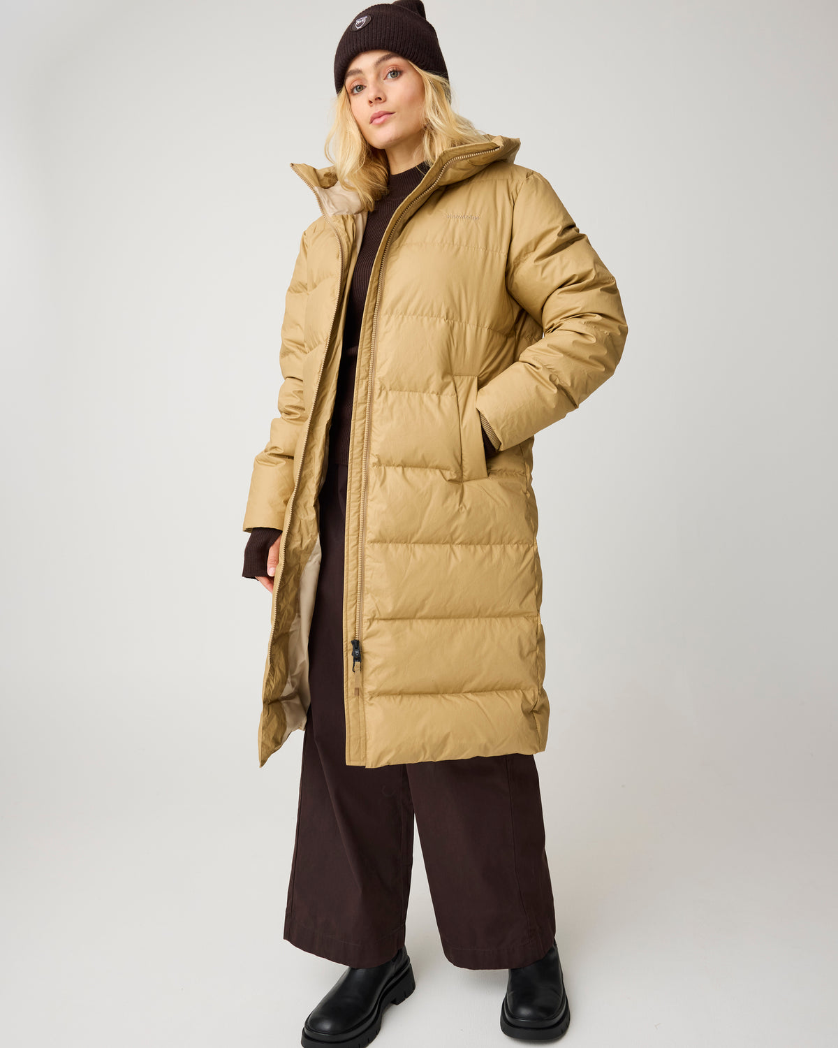 KnowledgeCotton Apparel - WMN Vent 90 puffer coat Jackets 1336 Kelp melange