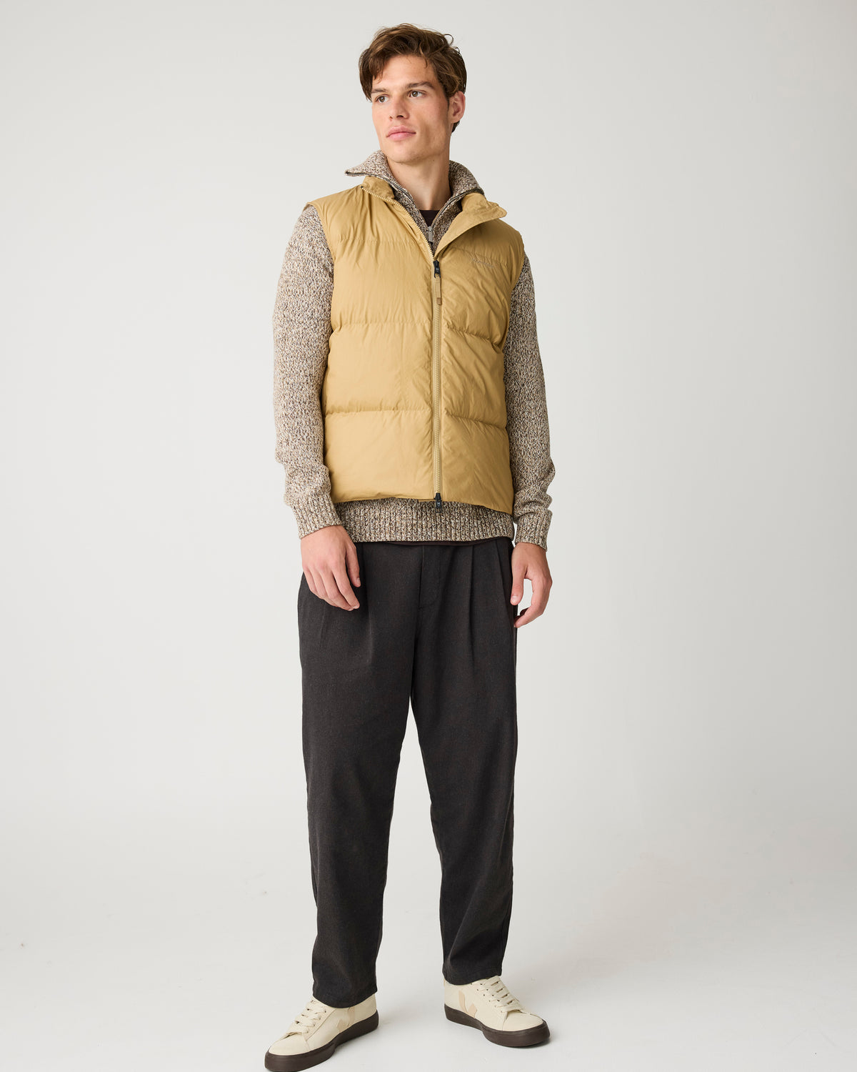 KnowledgeCotton Apparel - MEN Vent 90 puffer vest Vests 1336 Kelp melange