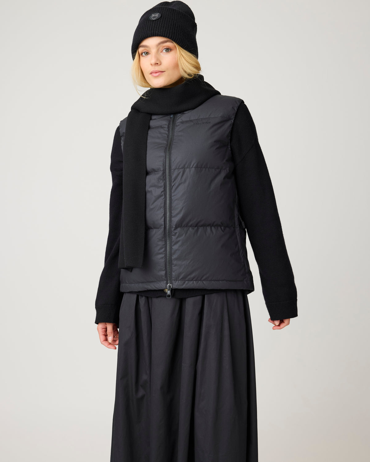KnowledgeCotton Apparel - WMN Vent 90 puffer vest Vests 1300 Black Jet