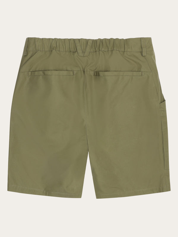 KnowledgeCotton Apparel - MEN Vent Canvas 200 classic shorts - GOTS/vegan Shorts 1068 Burned Olive