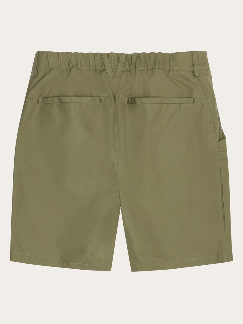 KnowledgeCotton Apparel - MEN Vent Canvas 200 classic shorts - GOTS/vegan Shorts 1068 Burned Olive