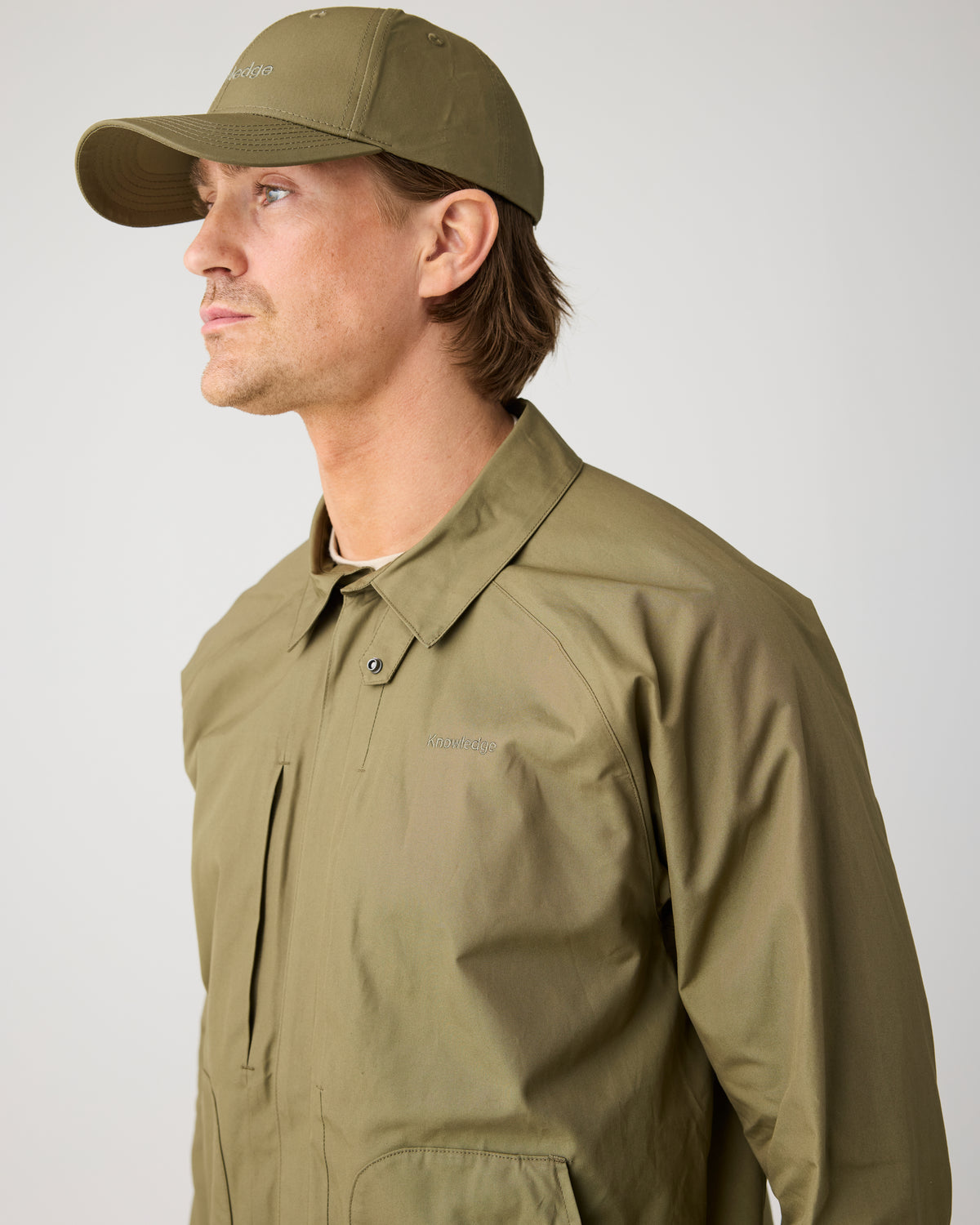 KnowledgeCotton Apparel - MEN Vent canvas 200 jacket Jackets 1068 Burned Olive