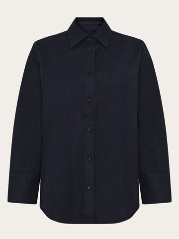 KnowledgeCotton Apparel - WMN Wool Shirt RWS Shirts 1412 Night Sky
