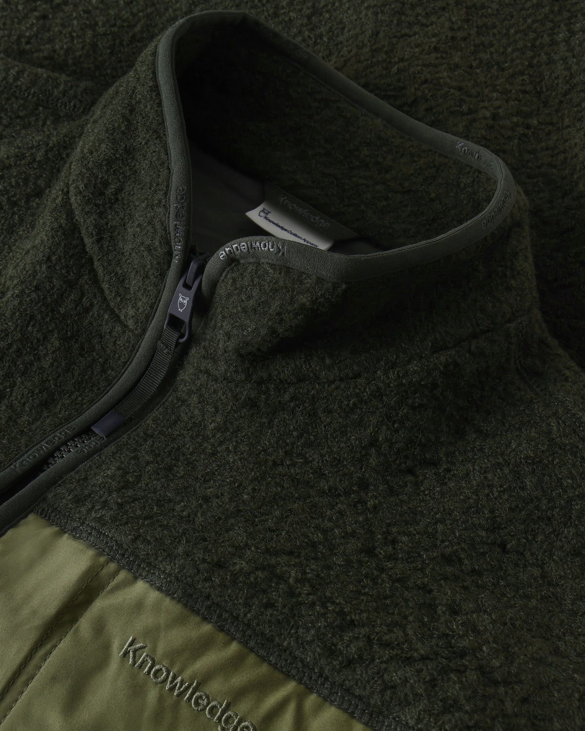KnowledgeCotton Apparel - MEN Wool fleece vest Fleeces 1090 Forest Night
