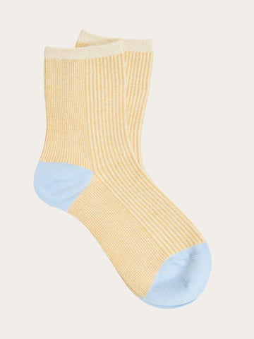 KnowledgeCotton Apparel - WMN Single pack Colorblock rib socks Socks 1352 Impala